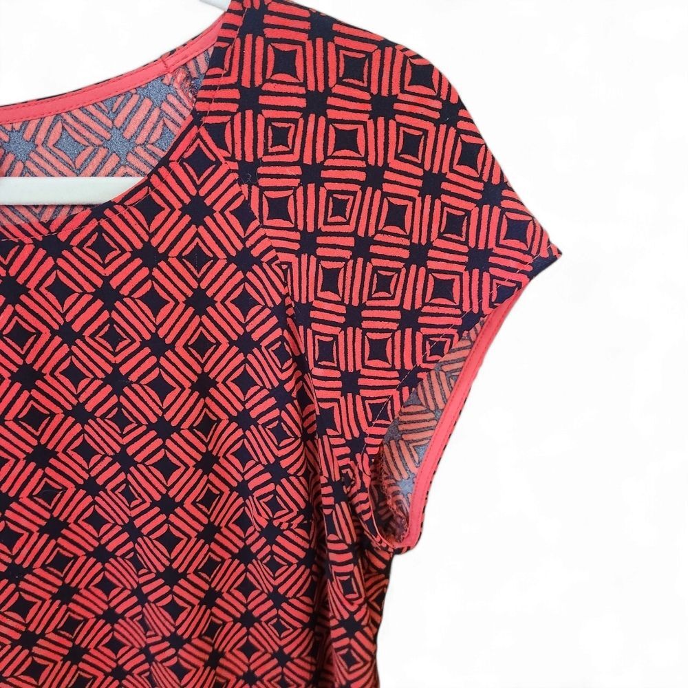 Merona geometric midi dress Workwear cocktail dress comfortable breathable M - Picture 5 of 6